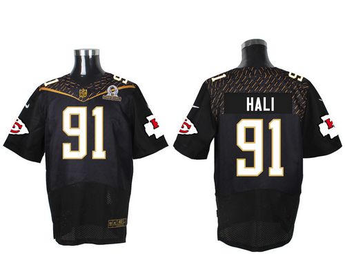 Nike Chiefs #91 Tamba Hali Black 2016 Pro Bowl Men's Stitched NFL Elite Jersey